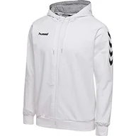 Bluzy męskie - Hummel HMLGO Cotton Zip bluza z kapturem dla mężczyzn, biały, xl - miniaturka - grafika 1