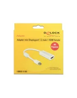 Kable - Delock Kabel Adaptorcable mini DisplayPort 1.2 plug HDMI socket white 4K (GC-BMP062) - miniaturka - grafika 1