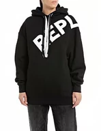 Bluzy damskie - Replay Damska bluza z kapturem, 098 BLACK, L - miniaturka - grafika 1