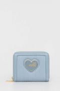 Portfele - Love Moschino portfel damski kolor niebieski - miniaturka - grafika 1