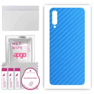 Szkła hartowane na telefon - Folia naklejka skórka strukturalna na TYŁ do Samsung Galaxy A50 -  Carbon Niebieski - apgo SKINS - miniaturka - grafika 1