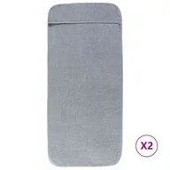 Ręczniki - Ręczniki plażowe, 2 szt., szare, 60x135 cm, tkanin - miniaturka - grafika 1