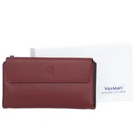 Portfele - Portfel damski Skórzany VerMari Morbido Burgund - miniaturka - grafika 1
