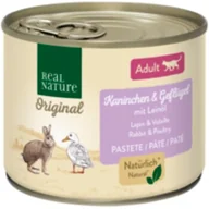 Mokra karma dla kotów - REAL NATURE Adult Królik i drób z olejem lnianym 6x200 g - miniaturka - grafika 1