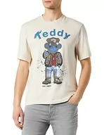 Koszulki męskie - Blauer Męski t-shirt z krótkim rękawem, 286 jasnobeżowy, 42, 286 jasnobeżowy, 40 - miniaturka - grafika 1