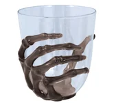 Balony i akcesoria - Szklanka z czarną ręką szkieletora halloween - miniaturka - grafika 1