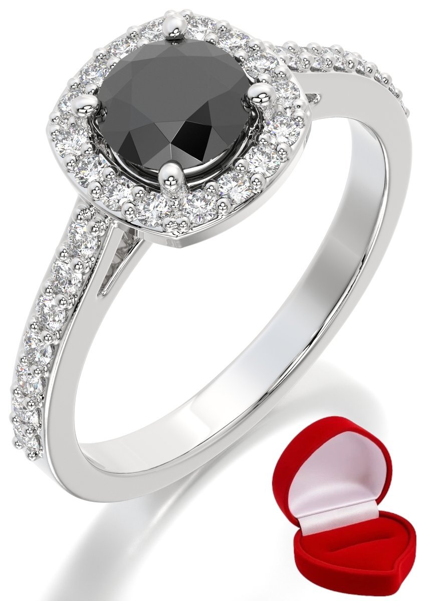 ZŁOTY PIERŚCIONEK ZARĘCZYNOWY 585 14k BRYLANT CZ. 0,70 ct BIAŁE ZŁOTO R31