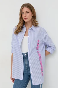 Karl Lagerfeld koszula bawełniana damska regular z kołnierzykiem klasycznym - Koszule damskie - miniaturka - grafika 1