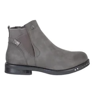 Botki damskie - Goodin Botki Z Eko Skóry szare - miniaturka - grafika 1