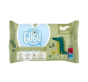 Gugu Love & Care Classic chusteczki nawilżane 80 sztuk - Chusteczki nawilżane - miniaturka - grafika 1