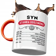 Kubki - Kubek Pomarańczowy Dla Syna Synusia na Prezent z Nadrukiem ze Zdjęciem+ Opakowanie na prezent (wzór 01) - miniaturka - grafika 1