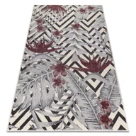 Dywany - Dywan HEOS 78540 krem / bordo LIŚCIE DŻUNGLA beżowy 120x170 cm - miniaturka - grafika 1