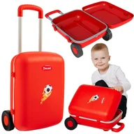 Zabawki interaktywne dla dzieci - Walizka Dziecięca Czerwona Solidne Wytrzymałe 2 Kółka Wygodna Rączka Lekka 01520/01 - miniaturka - grafika 1