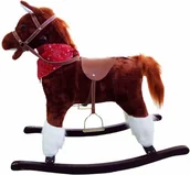 Zabawki i gry sportowe - Bujany koń na biegunach rusza ogonem pyszczkiem melodie - miniaturka - grafika 1