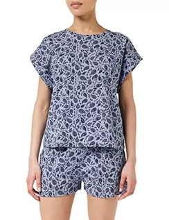 Spodenki damskie - Emporio Armani bawełniany zestaw piżamowy z nadrukiem dla kobiet szorty piżamowe, Sky Blue Paisley Pr., L - grafika 1
