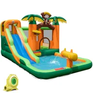 Place zabaw - Dmuchany zamek wodny ze zjeżdżalnią i trampoliną - miniaturka - grafika 1