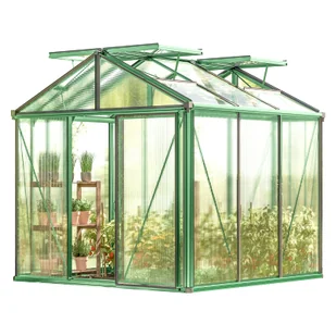 GFP szklarnia Diamas 21 Light 235x235 cm - grube panele poliwęglanowe ok. 12 mm - kolor: zielony - Szklarnie ogrodowe - miniaturka - grafika 1