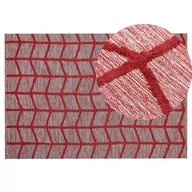 Dywany - Lumarko Dywan bawełniany 140 x 200 cm czerwony SIVAS - miniaturka - grafika 1