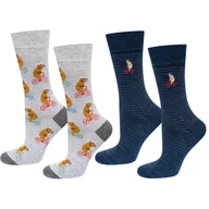 Skarpetki męskie - Skarpetki męskie SOXO kapibara na rowerze - 2 Pary-40–45 - miniaturka - grafika 1