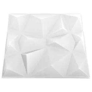 Lumarko Panele ścienne 3D, 24 szt., 50x50 cm, diamentowa biel, 6 m²! - Panele ścienne i boazeria - miniaturka - grafika 5