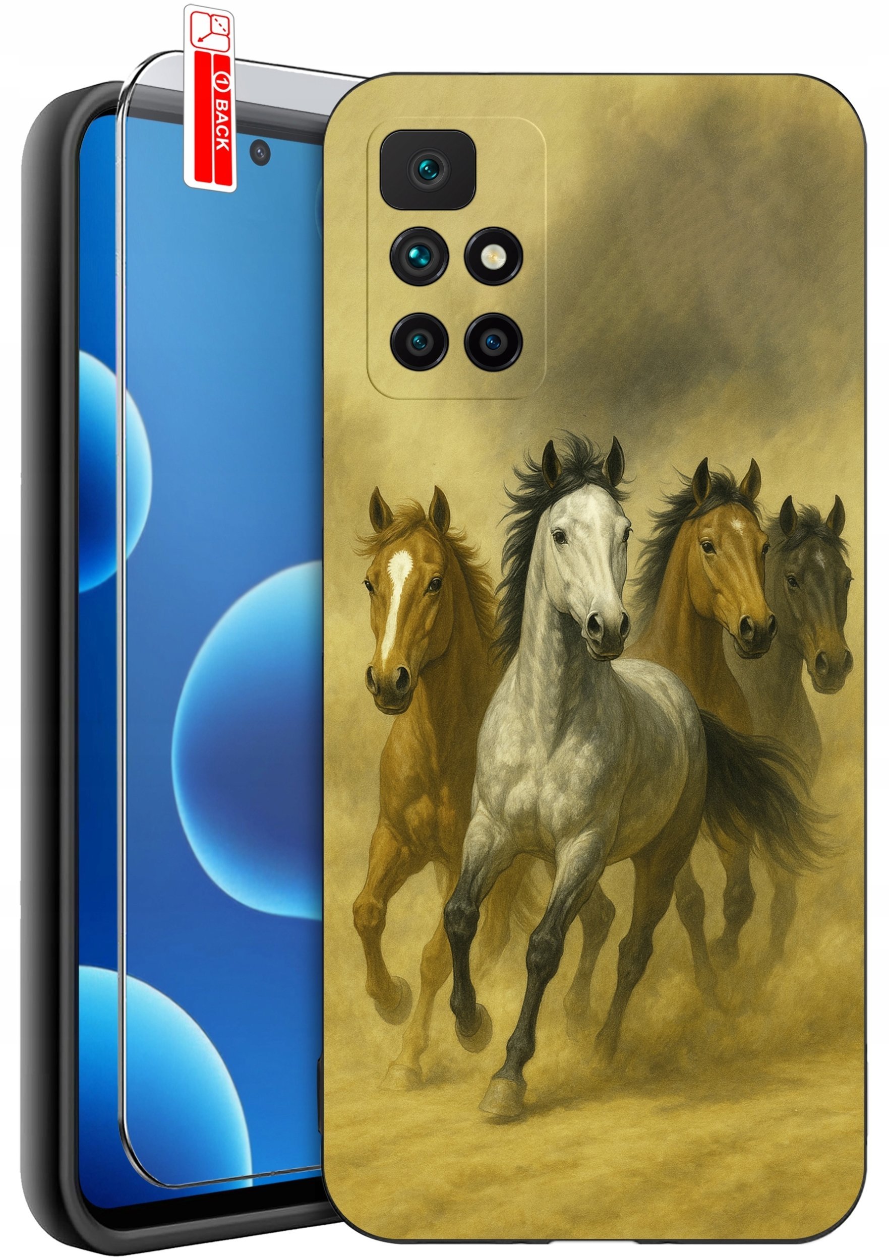 krainaGSM Etui Do Xiaomi Redmi 10 Wzory Silikonowe Matt Case + Szkło 9H