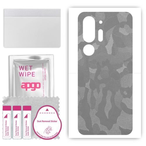 folia naklejka skórka strukturalna na TYŁ do HTC U24 Pro - Moro Camo Srebrny - apgo SKINS