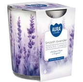 Świece - Świeca zapachowa w szkle BISPOL Aura 22H DELIKATNA LAWENDA - miniaturka - grafika 1