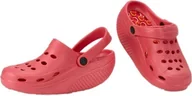Buty dla dziewczynek - Fitness King Klapki krokodylki na kołyskowej podeszwie czerwone rozmiar 35 - miniaturka - grafika 1