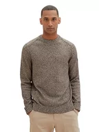 Swetry męskie - TOM TAILOR sweter męski, 34233 – Navy Brown Mouline, L - miniaturka - grafika 1