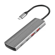 Kable miedziane - Hub USB3.2 Gen2,2xUSB-A , 5X USB-C, PD. 100W - miniaturka - grafika 1