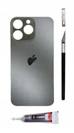 Części serwisowe do telefonów - OEM Panel tylny czarny tytan do iPhone 15 Pro Max Big Hole klapka baterii - miniaturka - grafika 1