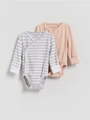 Komplety dla niemowląt - Reserved - Prążkowane body 2 pack - brudny róż - miniaturka - grafika 1