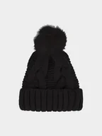 Czapki damskie - 4F Czapka zimowa damska - czarna S - miniaturka - grafika 1