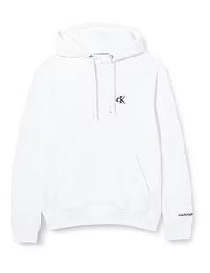 Calvin Klein Jeans Męska bluza z kapturem Ck Essential Regular, Jasnobiały, XXS - Bluzy męskie - miniaturka - grafika 1