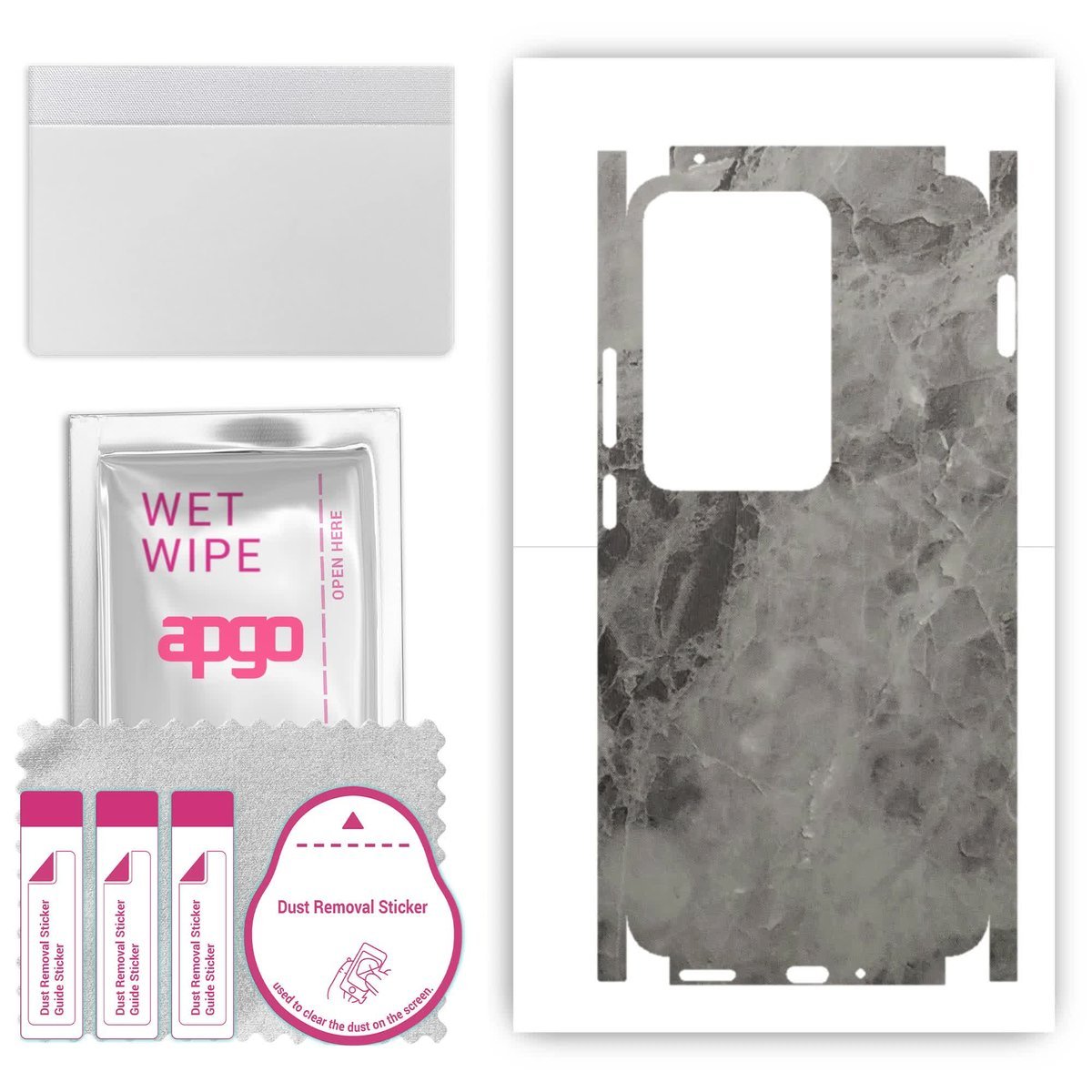 Folia naklejka skórka strukturalna na TYŁ+BOKI do Oppo Reno11 F - Marmur Czarny - apgo SKINS