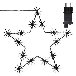 Poinsecja ze 120 ciepłymi białymi diodami LED o długości 50 cm w kolorze czarnym, wykonana z metalu - Ozdoby bożonarodzeniowe - miniaturka - grafika 1