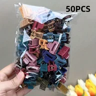 Ozdoby do włosów - TEMU 50 szt. Małe plastikowe klipsy do włosów w stylu Y2K - Urocne pastelowe i metaliczne kolory, trwałe i akcesoria do włosów dla kobiet, prezent na - miniaturka - grafika 1
