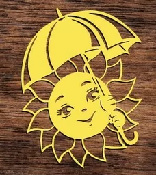 Słońce pod parasolem- wycinanka z kartonu - Zabawki kreatywne - miniaturka - grafika 1