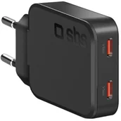 Ładowarki do telefonów - Ładowarka sieciowa SBS TETRGAN2C65SLIM Ultra-Slim GaN 65W Czarny - miniaturka - grafika 1