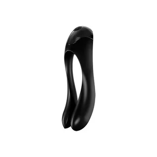 Wibratory i masażery - Satisyfer Masażer wibrator na palec Satisfyer Candy Cane Finger Vibrator Czarny - grafika 1