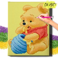 Zabawki kreatywne - HAFT DIAMENTOWY 5D z RAMĄ Kubuś Puchatek Diamond Painting Mozaika Dla Dzieci Zwierzęta Oh Art! - miniaturka - grafika 1