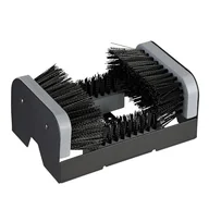 Kozaki damskie - Relaxdays Czyszczenie butów wejściowych ze szczotkami do czyszczenia Sneaker i podeszwą kozaki, dywanik podłogowy zewnętrzny, włosie 30% tworzywo sztuczne, czarny, szary, 10,5 x 23 x 15,5 cm - miniaturka - grafika 1