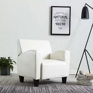 vidaXL Krzesło białe, sztuczna skóra - Fotele - miniaturka - grafika 1