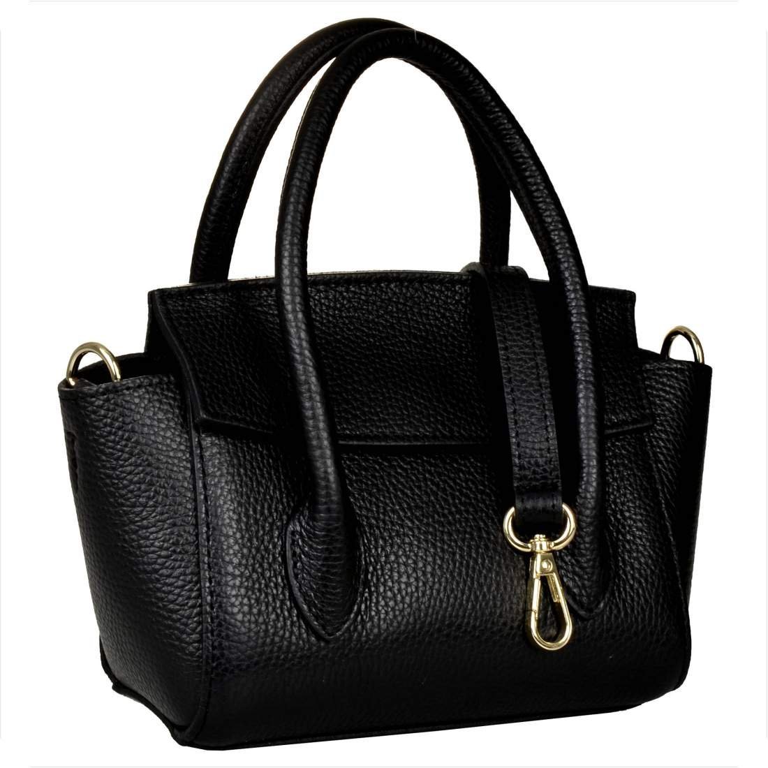 Borse in Pelle mała skórzana listonoszka czarna