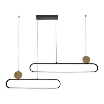 Lampa wisząca żyrandol czarny Led spirala podłużna 121cm nad stół