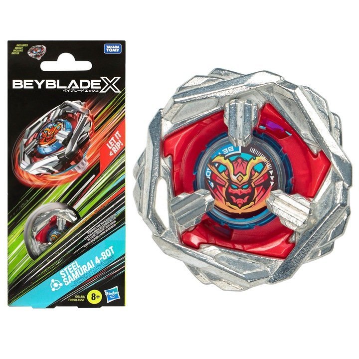 beyblade x bączek pojedynczy wirujący dysk spinner steel samurai 4-80t
