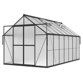 Szklarnie ogrodowe - Szklarnia Ogrodowa Poliwęglan Duża Slide-In 429x244cm Czarna UV - miniaturka - grafika 1