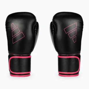 Rękawice bokserskie adidas Hybrid 80 czarno-różowe ADIH80 - Rękawice bokserskie - miniaturka - grafika 1