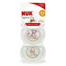 Nuk Smoczek uspokajający silikonowy 0-6 mies. Star Kubuś/Tygrysek 10730890 2 szt. - Smoczki uspokajające - miniaturka - grafika 1
