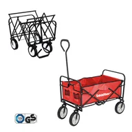 Taczki - Leziter Składany wózek plażowy ogrodowy czerwony - miniaturka - grafika 1